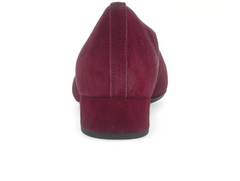 Gabor 71.421.15 - Burgundy slip-on shoe with a low block heel on a white background back view