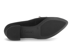 Gabor 71.432.17 - Black loafer shoe on a white background, sole view.