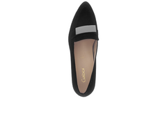 Gabor 71.432.17 - Black loafer shoe with a metallic buckle on a white background, top view.
