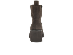 Gabor 71.874.18 - Brown suede boot with a  medium block heel on a white background back view
