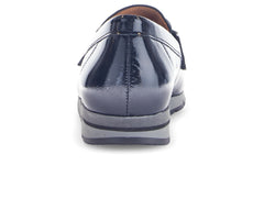 Gabor 72.415.96 Bea - Navy patent loafer back view on white background. 