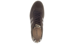 Gabor 73.300.18 West Brown sneaker with leopard print heel, beige sole, white background