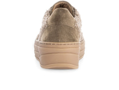 Gabor 73.350.14 - laced Brown sneaker with shearing trim, platform sole on white background back view