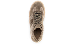 Gabor 73.350.14 - laced Brown sneaker with shearing trim, platform sole on white background, top view