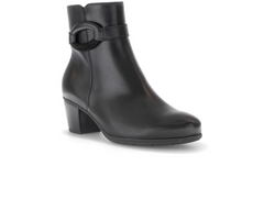 Gabor 75.523.27 - Black Leather ankle boot on white background