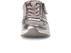 Gabor 76.878.15 Adora - Silver Rose laced sneaker with side zip on a white background front view