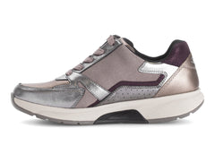 Gabor 76.878.15 Adora - Silver Rose laced sneaker with side zip on a white background, inner view