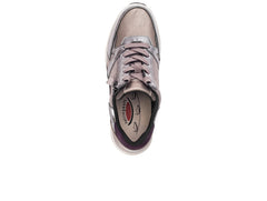 Gabor 76.878.15 Adora - Silver Rose laced sneaker with side zip on a white background top view
