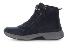 Gabor Rolling Soft 76.888.46 - Dark Navy laced ankle boot with zip on white background inner view
